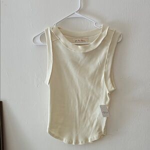 Free People Kate Tee Sleeveless Cream Top